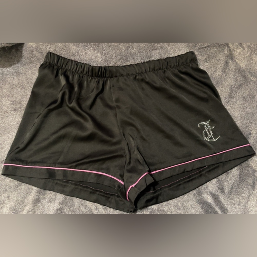 Juicy couture black pink with rhinestones sleep shorts